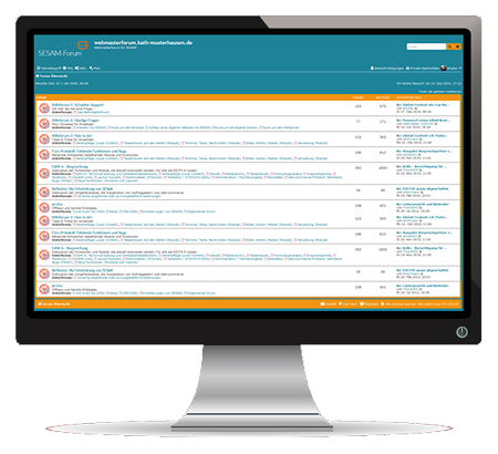 Monitor zeigt Webmasterforum