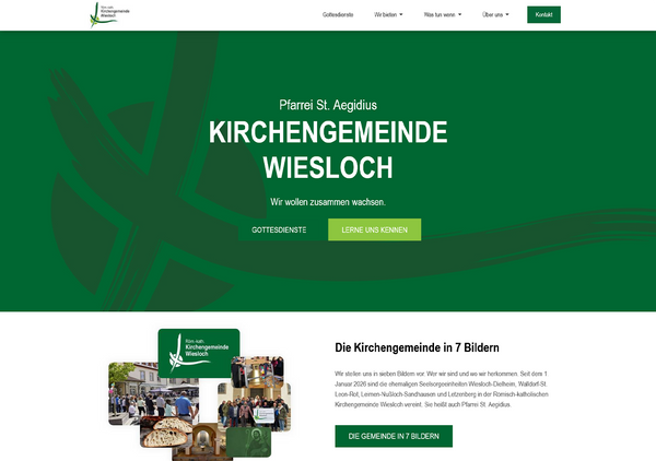 Screenshot der Startseite kath-wiesloch-ost.de