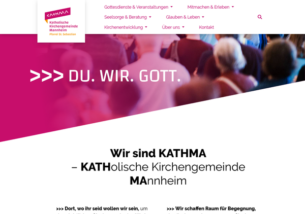 Screenshot der Startseite der katholischen Kirchengemeinde Mannheim 