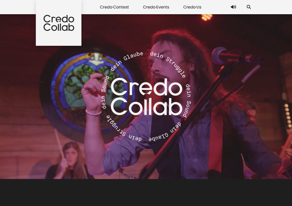 Screenshot der Startseite Credo Collab 