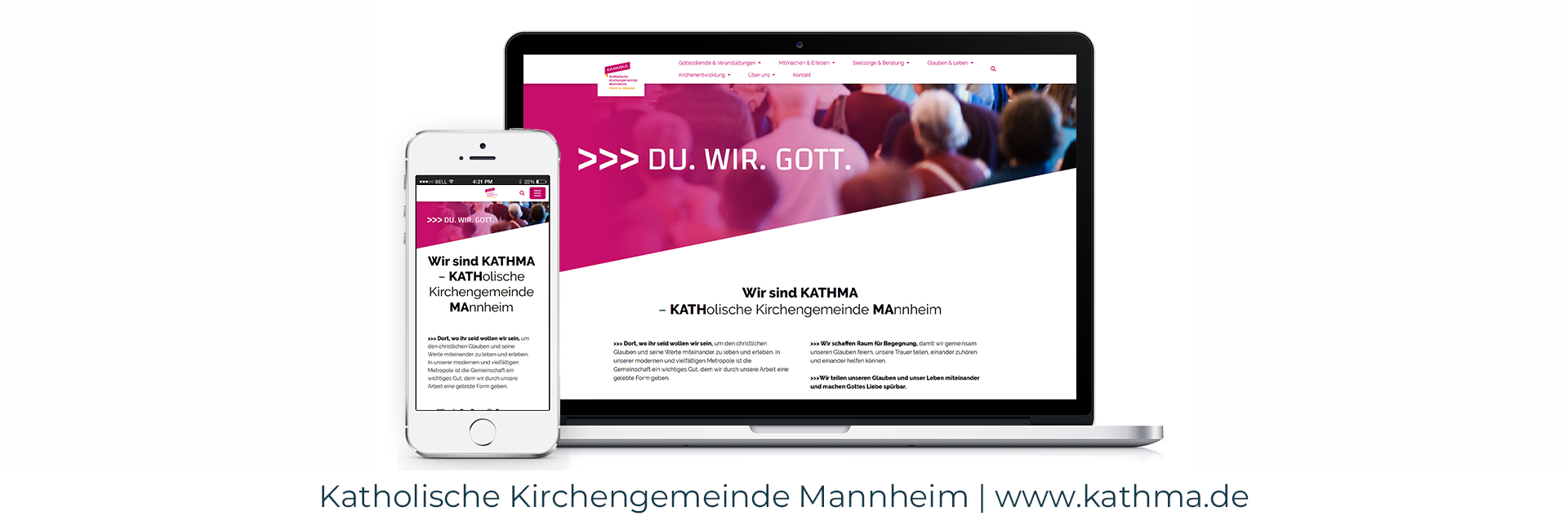 Mock Up Startseite katholische Kirchengemeinde Mannheim