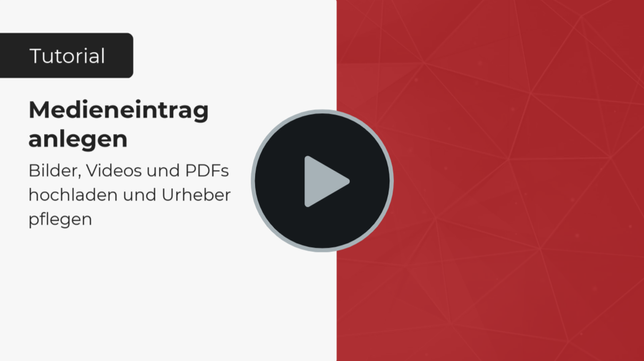 Medieneintrag anlegen Video