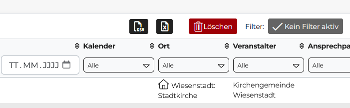 Der Löschen-Button in allen DataTables ist nun deutlich auffälliger.