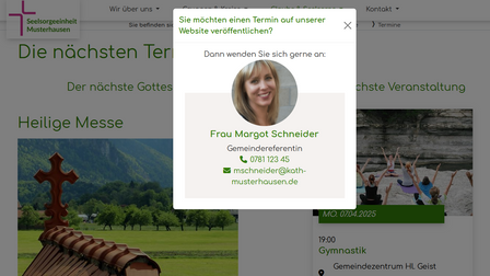 Popup zentriert mit abgedunkeltem Hintergrund