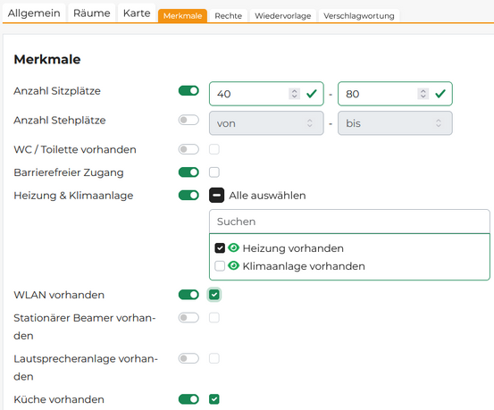 Pflegemaske zur Aktivierung von Merkmalen am Beispiel eines Ortes